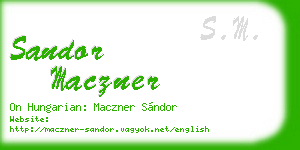 sandor maczner business card